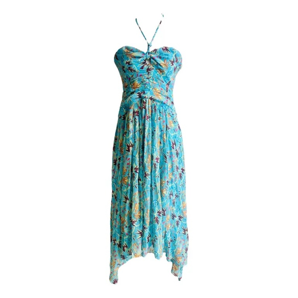 A.L.C. Violet Strapless Turquoise Floral Dress